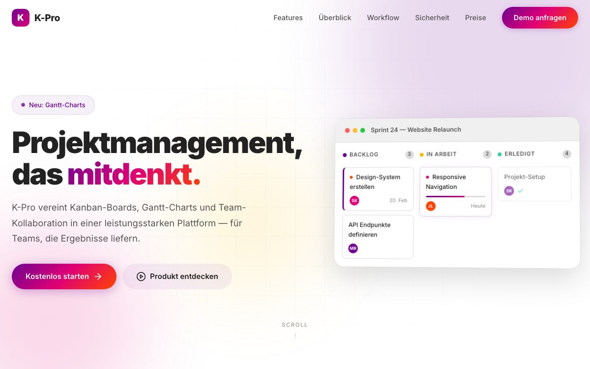 Startseite von K-Pro