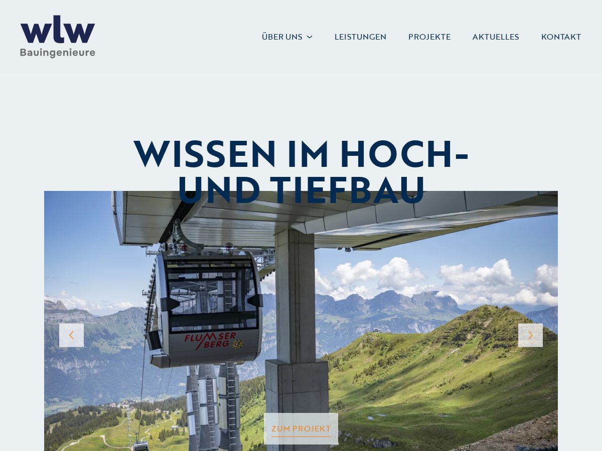 Website von WLW Ingenieure AG