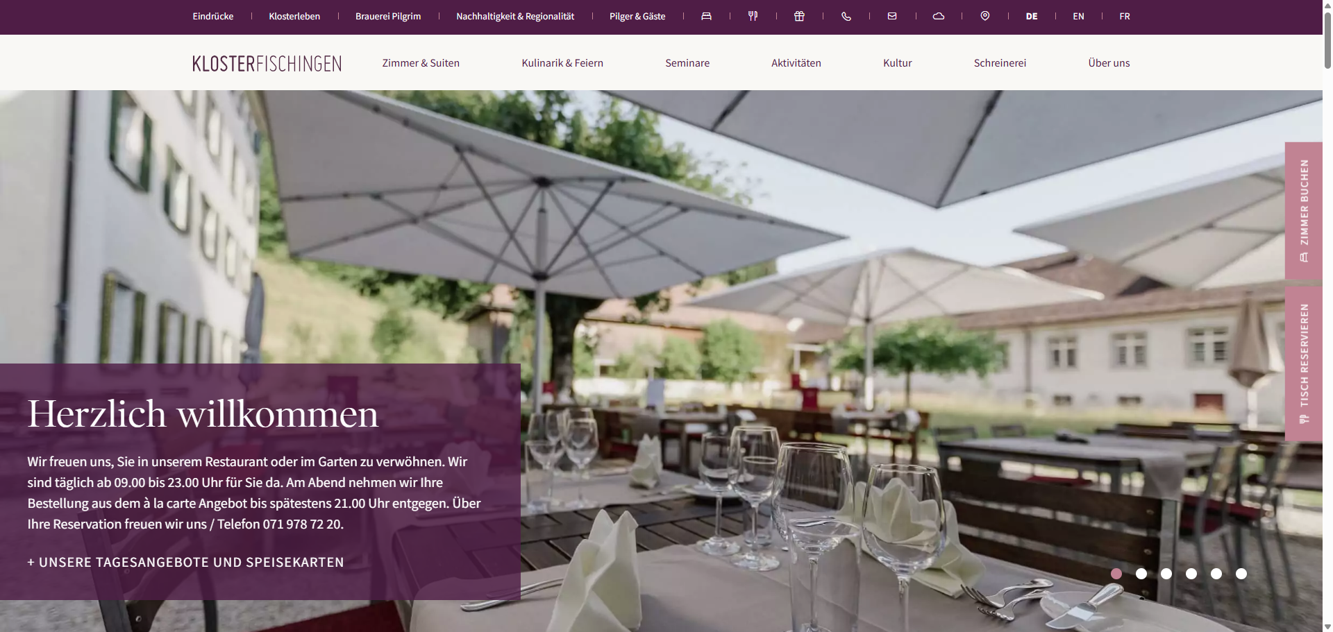 Website von Kloster Fischingen